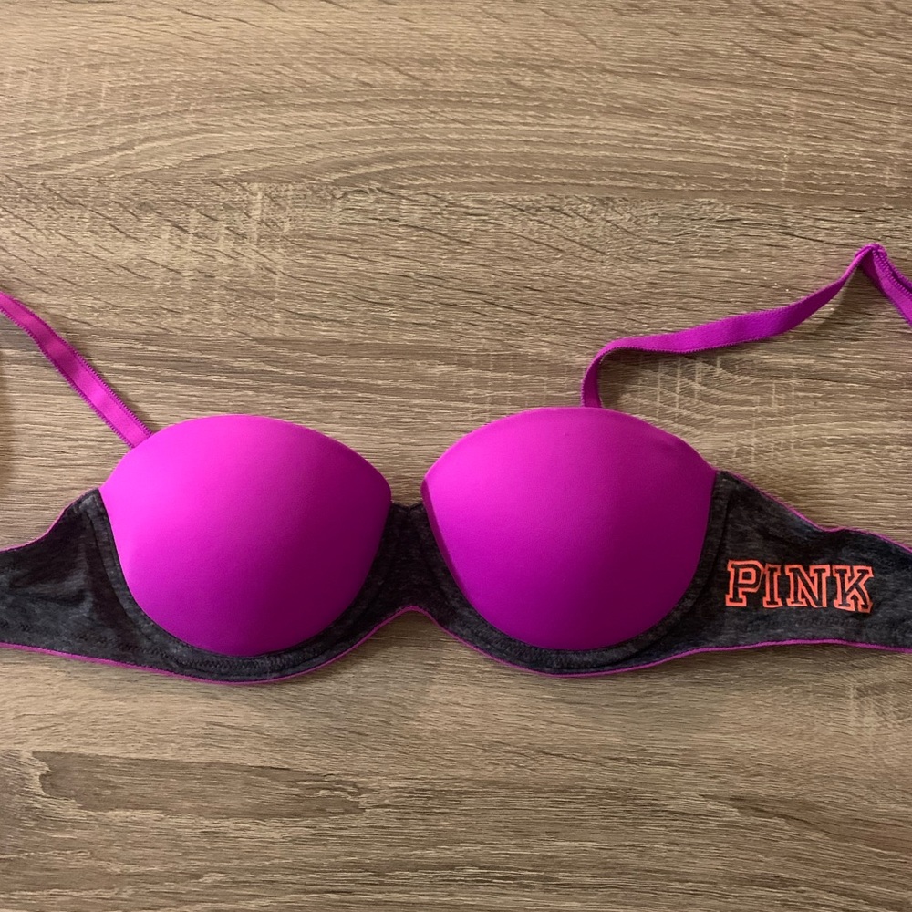 VS Pink Strapless (optional) Push-Up Magenta/Pinkish Bra